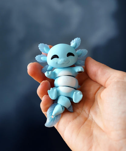 Juguete flexible de ajolote | Lottie el ajolote | Bonito juguete articulado | Regalo de ajolote | Juguete de escritorio y llavero