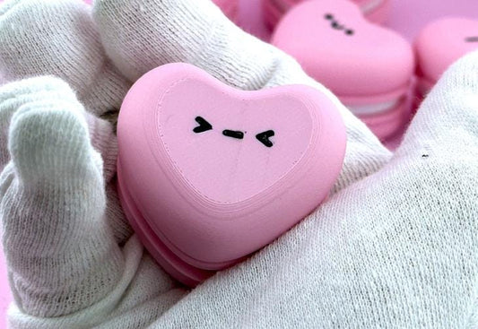 Macarrón con forma de corazón rosa – Juguete antiestrés kawaii – Regalo sensorial