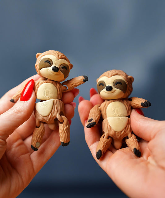 Juguete flexible de perezoso | Sunny el perezoso | Animal articulado flexible | Juguete magnético de escritorio | Regalo de perezoso adorable