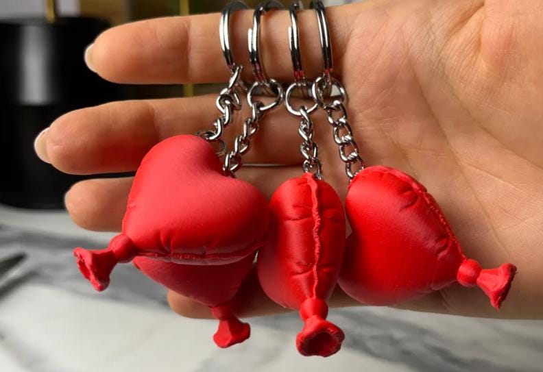 Llavero de globo con forma de corazón – Bonito llavero de corazón – Regalo de San Valentín para parejas, mejores amigos e hijos – Abalorio para bolso de amor