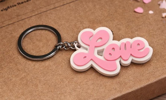 Llavero de amor – Llavero de amor rosa – Bonito regalo de San Valentín – Abalorio romántico para bolso – Llavero de amor hecho a mano