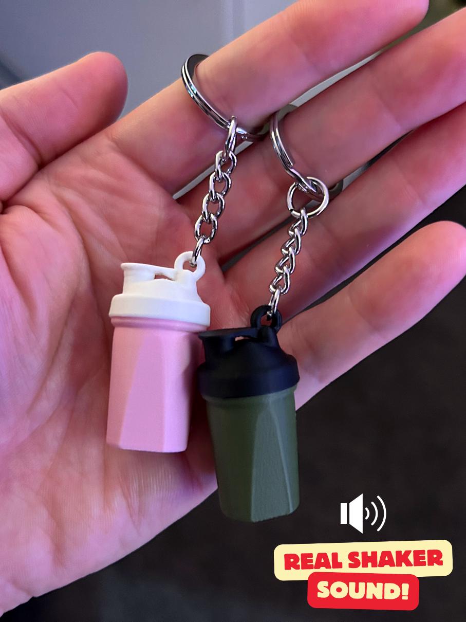Batidor de proteínas – Llavero antiestrés | Sonido realista | Regalo para el gimnasio | Impresión 3D