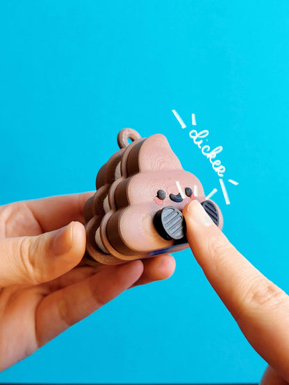 Juguete articulado y con clicker para caca: divertido juguete antiestrés y llavero