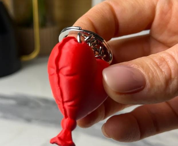 Llavero de globo con forma de corazón – Bonito llavero de corazón – Regalo de San Valentín para parejas, mejores amigos e hijos – Abalorio para bolso de amor