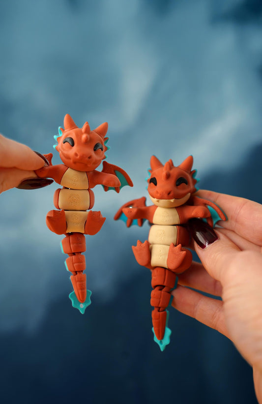 Juguete flexible de dragón | Draco el dragón | Juguete articulado de dragón | Bonito juguete de fantasía para escritorio | Regalo para amantes de los dragones