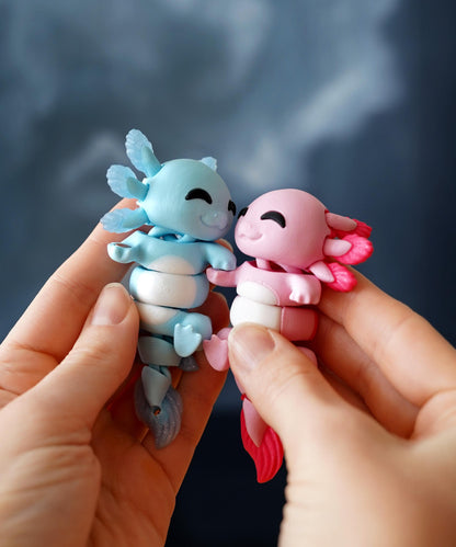 Juguete flexible de ajolote | Lottie el ajolote | Bonito juguete articulado | Regalo de ajolote | Juguete de escritorio y llavero