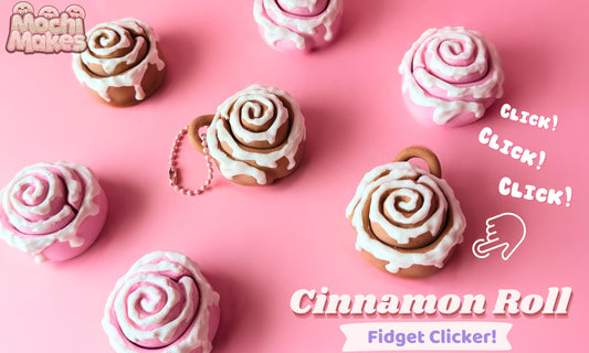 Rollo de Canela Fidget Clicker: Lindo Juguete de Postre y Llavero